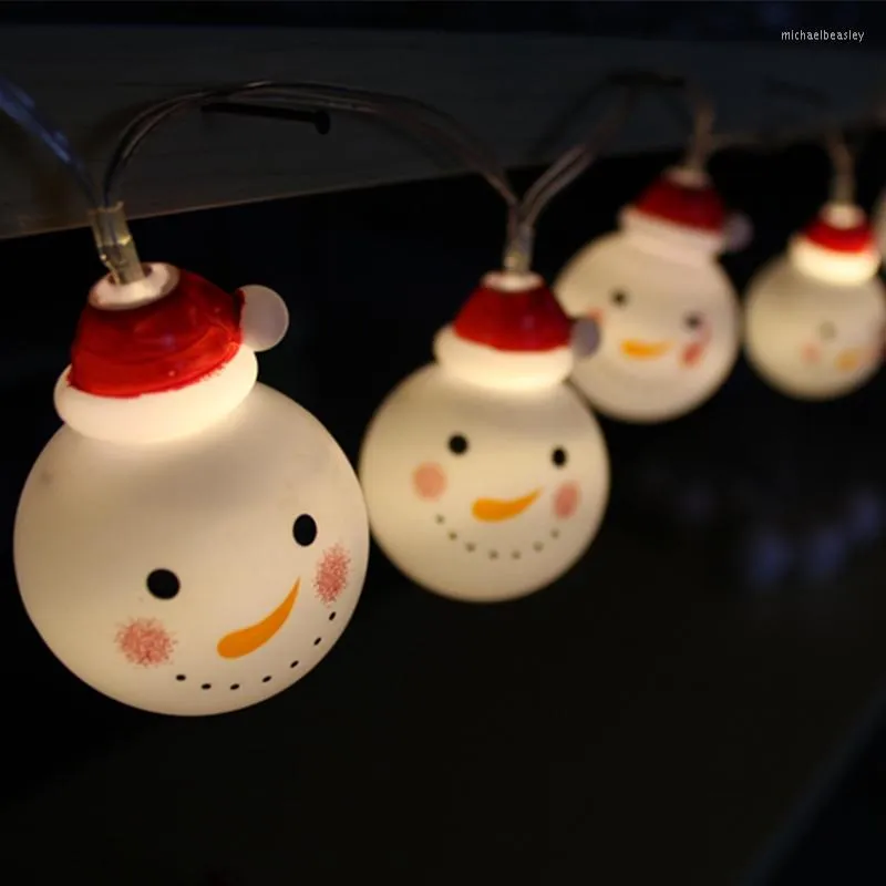 Guirlandes lumineuses LED de noël, bonhomme de neige, féerique, alimentée par batterie, décoration de maison, jardin, fête intérieure, mariage