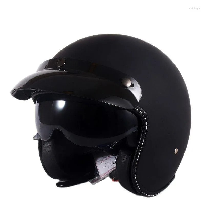 Caschi motociclisti ECE Open Face Helmet Grey Riding Motocross Racing Motobike con lente interno