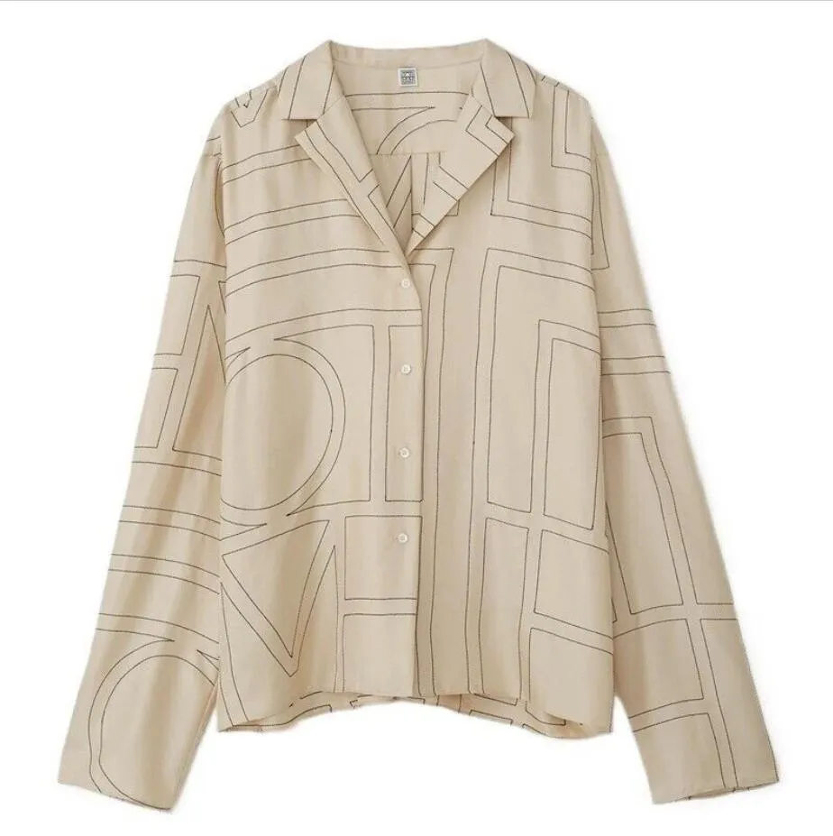 Totême Sanville monogram silk shirt - Black