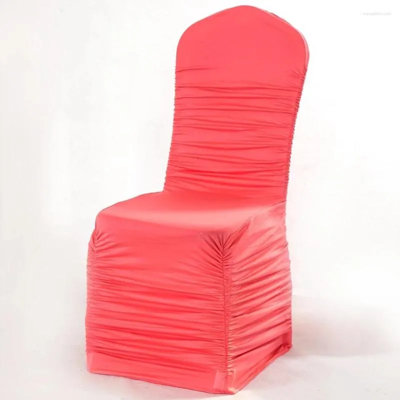 Chair Covers 1PCS Ruffle Spandex Cover Lycra For Wedding Banquet Reception Party Event 20 Colours