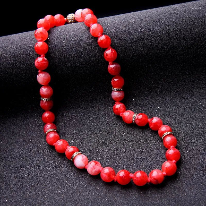 Choker röd akrylpärlor halsband för kvinnor 2022 kristallmagnet lås online shopping indiska smycken tillbehör