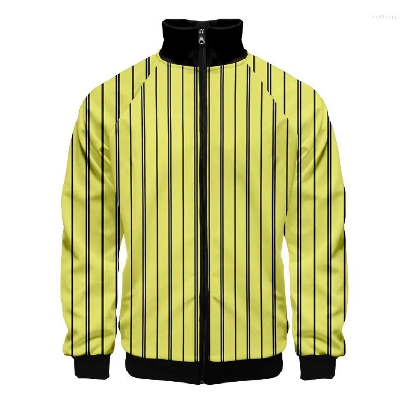 Men's Hoodies Men's & Sweatshirts Hip Hop Fashion Korean Punk Sports Jacket Gothic Striped Pattern Long Sleeve Stand Collar Zipper Men