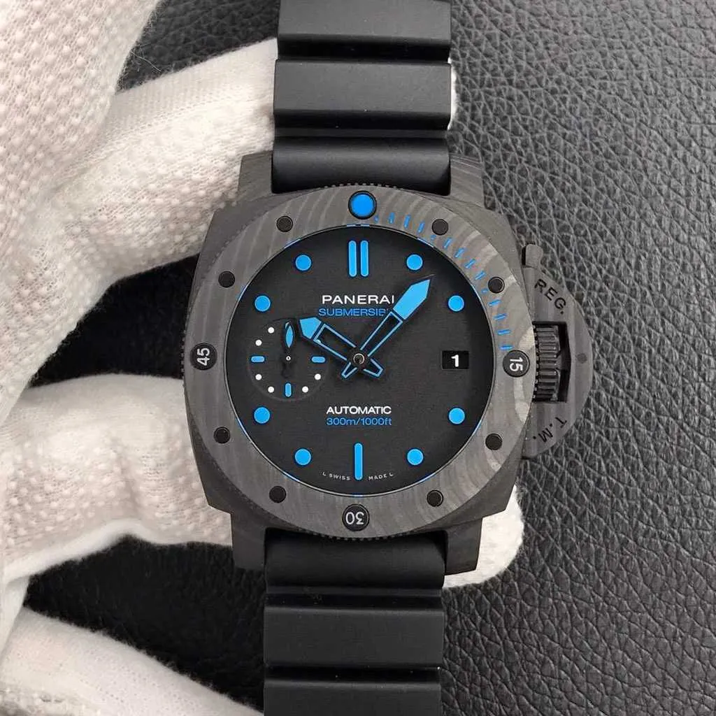 Designer-Uhren für Herren, mechanisch, Carbotech, 42 mm, geschmiedetes Carbon-Schwarz-Zifferblatt, Sport-Armbanduhren Aa65