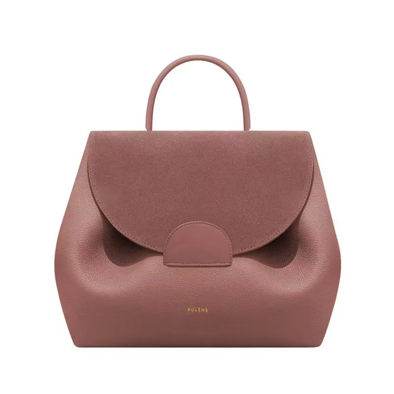 2022 Polene Paris Bags Number One Nano Taupe Textured Leather Trio
