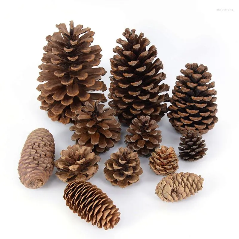 Flores decorativas de natal pinho natural pinho porcas falsas plantas de abacaxi artificial cones de abacax