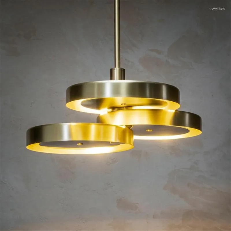 Pendant Lamps American Vintage Loft Lights Brass LED Chandelier Kitchen Fixtures Cafe El Decorative Hanging Luminaria