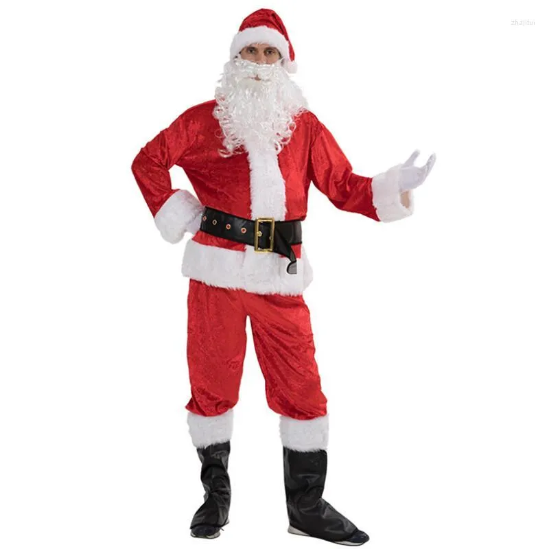 Chándales para hombre, disfraz de Papá Noel 2022 para hombre, traje para adulto, traje de fiesta de Navidad, vestido de Navidad para Cosplay