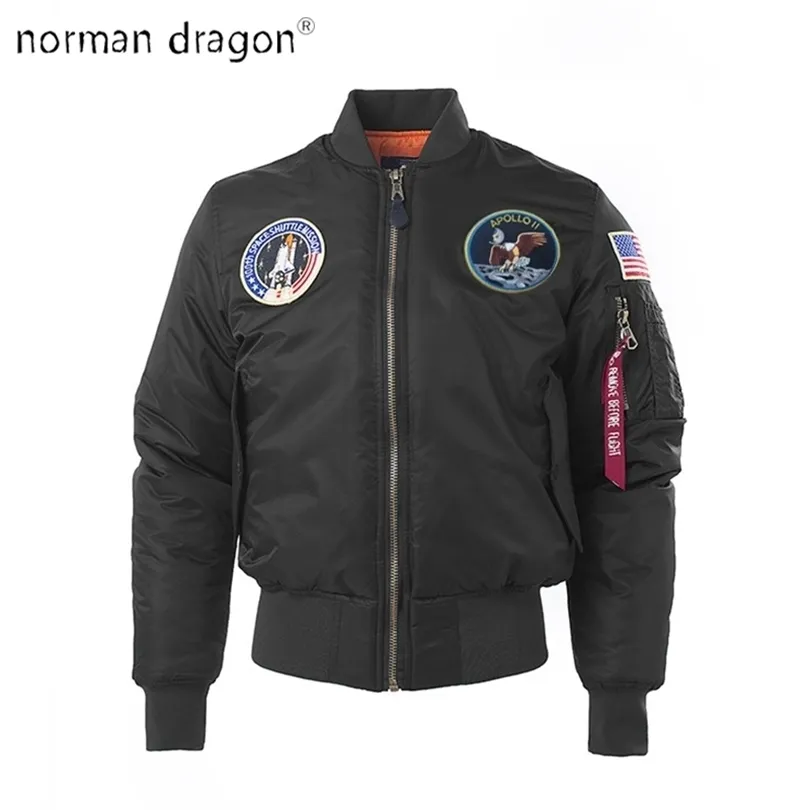 Giacche da uomo Apollo Winter Spessa giacca bomber da volo pilota dell'aeronautica americana ma1 imbottitura reversibile personalizzata disponibile oem fabbrica piumino per me 220930