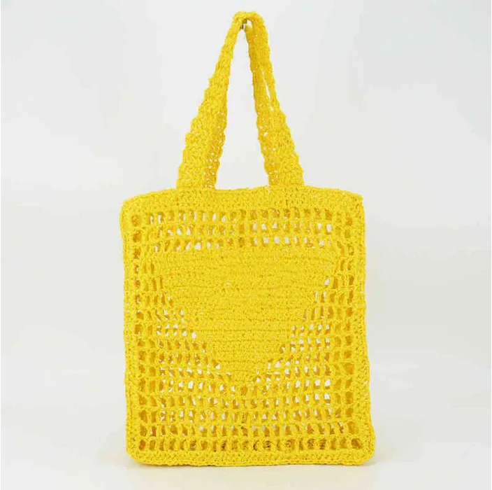 Bolsos de compras de marcas de diseñador, bolso de mano con letras huecas, bolsos de hombro tejidos de papel a la moda para mujer, bolso de playa de verano, bolso de lujo