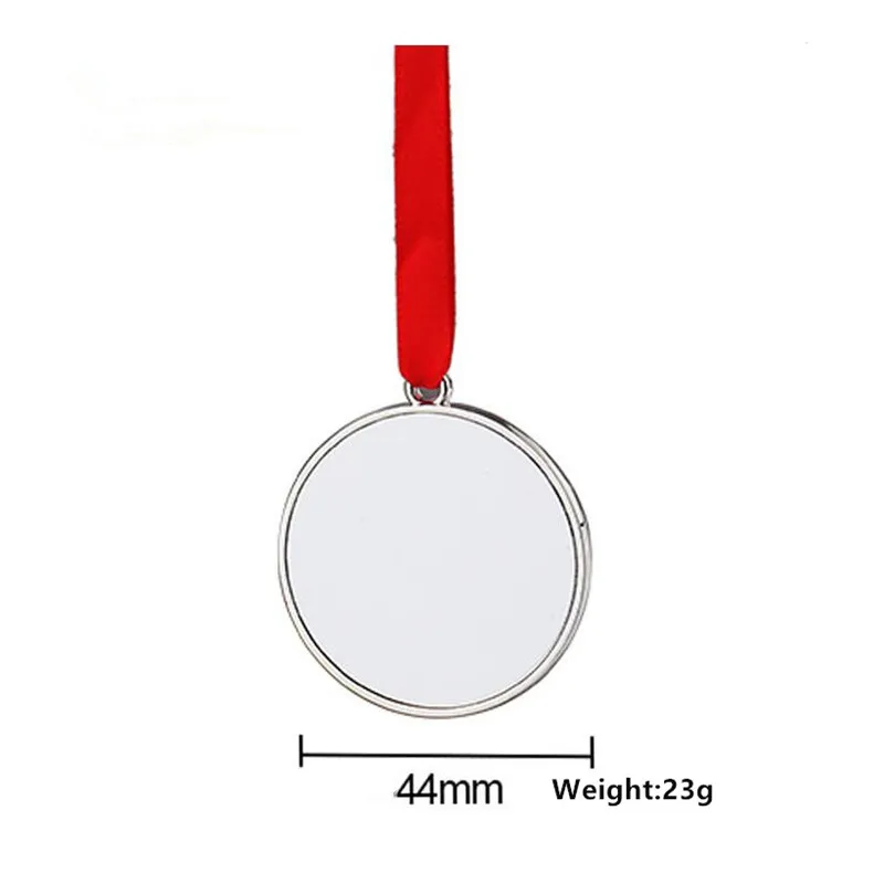 Wholesale Sublimation Blank Heat Transfer Metal Christmas Pendant Hanging Ornaments Xmas Tree Decor Bezel Pendant For Wedding Party b103