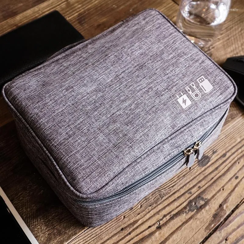 Storage Bags Waterproof Digital Bag USB Data Cable Earphone Line Pen Mobile Power Hard Disk Box Portable Travel Kit