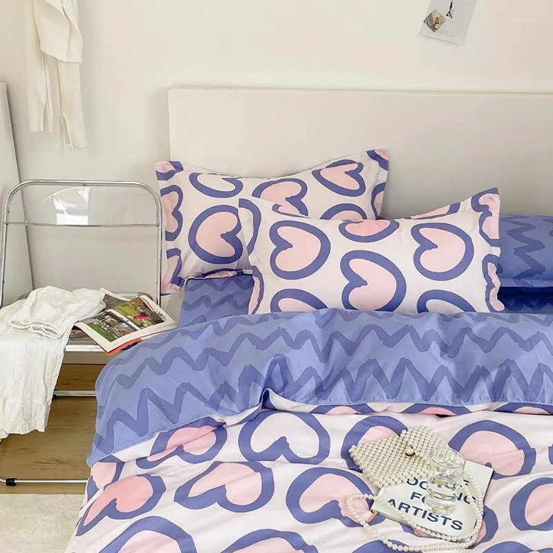 Bedding Sets Girl's Room Decoration Bedspread Duvet Cover Flat Sheet Pillowcase Reactive Printing Bedclothes