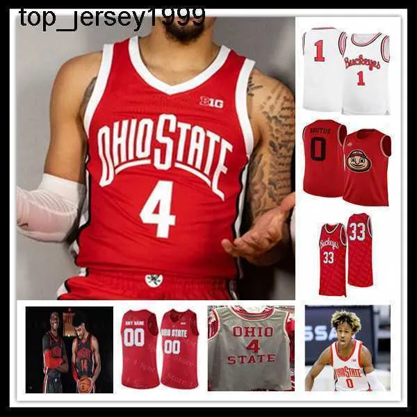 Koszulki do koszykówki Nowe college Ohio State Buckeyes Basketball Jersey E J Liddell Justin Ahrens Zed Key Seth Towns Musa Jallow Eugene Brown Harrison Hookfin