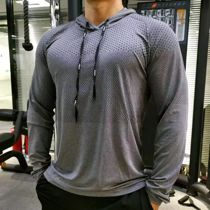 Winter Sports Sweater t Bodybuilding Autumn Men Casual Sleeve Slim Tops Tees Stretch Hooded Designer Shirt Rhude Tshirt Clothes Xxb2xxb2