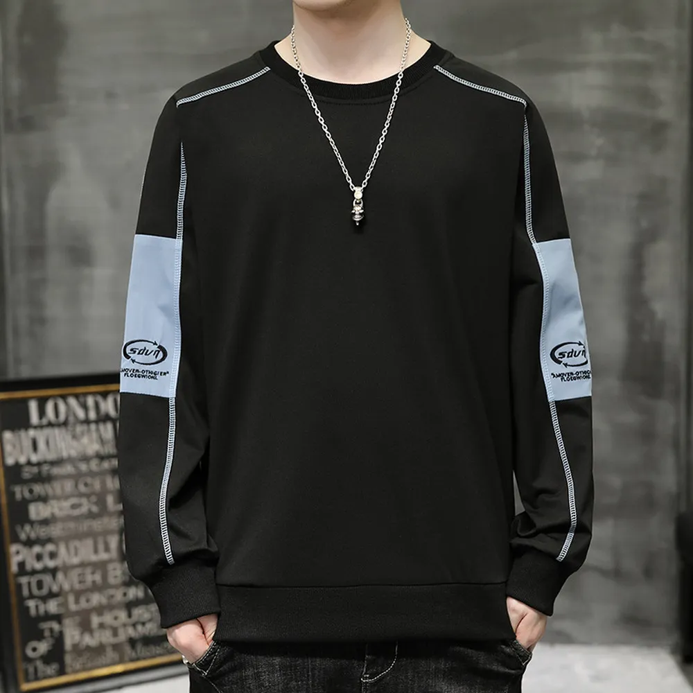 Hip Hop Sweatshirt Keine Kapuze Koreanische Mode Frühjahr und Herbst Kleidung Für Männer Crewneck Sweatshirt Langarm Shirts Streetwear