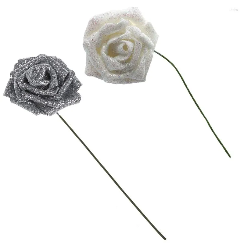 Amazon Uk Artificial Flowers Foam Rose Artificial Flower Glitter Bridal Bouquet Home Wedding