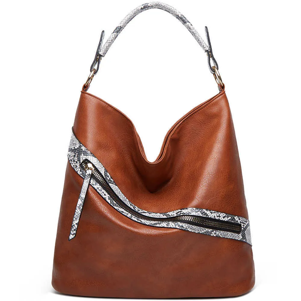 Women Bucket Bags Snake Print Shoulder Bag For Female Large Capacity Tote Bags Luxury Designer Underarm Bag Ladies Handbags 2021
