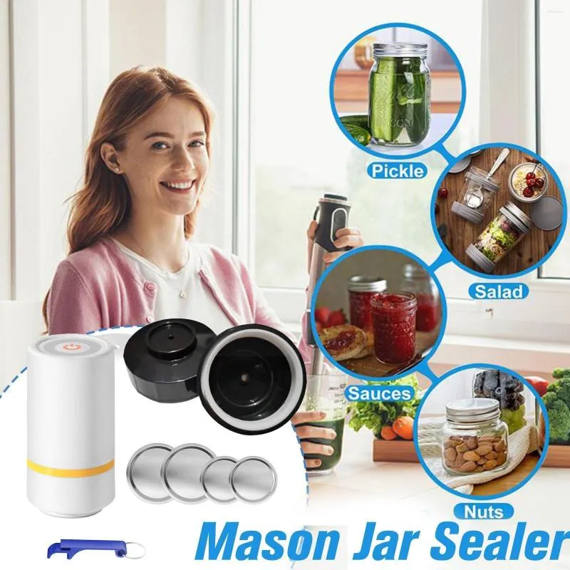 Tafelmatten Elektrische handheld Mason Jar Vacuüm Kit Universeel Made Silicone of Food Canning Supplies Bevestigingsafdichters GRA T2H8