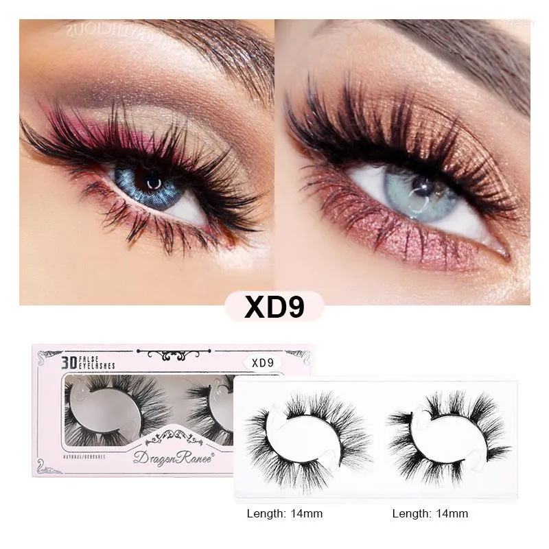 Falska ögonfransar 3D Mink Eyelash Strip Lashes Tjock Fake Makeup Beauty Handgjorda mjuka wispy naturliga kors