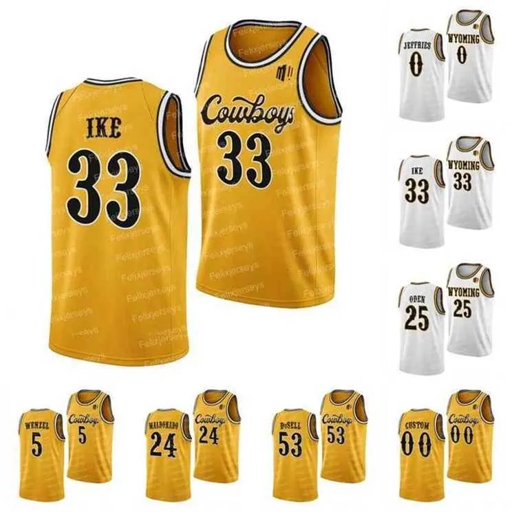 Gla THR WYOMING NCAA COLLEGE BASKETBALL JERSEY GRAHAM IKE HUNTER MALDONADo