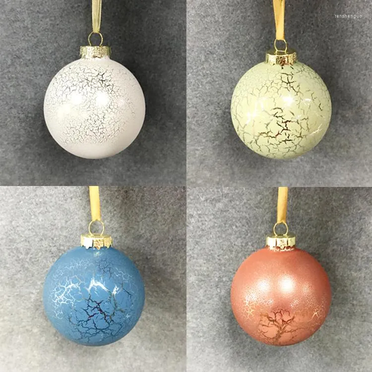 クリスマスの装飾木の装飾品ガラス小片ショッピングモールレイアウト窓外国貿易輸出クラックボール8cm