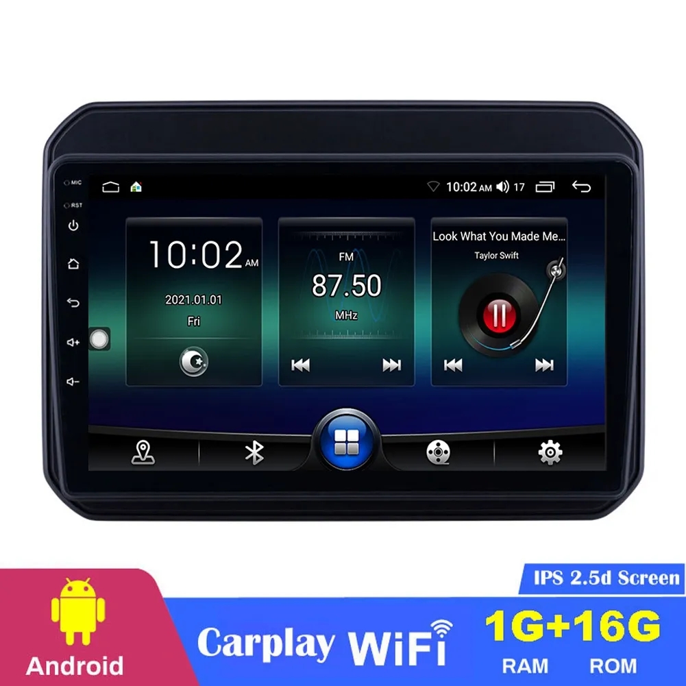 HD-Touchscreen-Auto-DVD, 9-Zoll-Player, Android-GPS-Navigationsradio für Suzuki IGNIS 2016–2018 mit USB-WIFI-AUX-Unterstützung, Carplay 3G