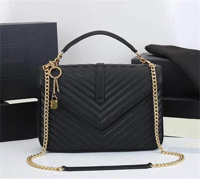 2022 Tote Purse Brand Luxury Shoulder Bag Black Retro Chain Nisch All-Match Trendy Design Temperament Cowhide