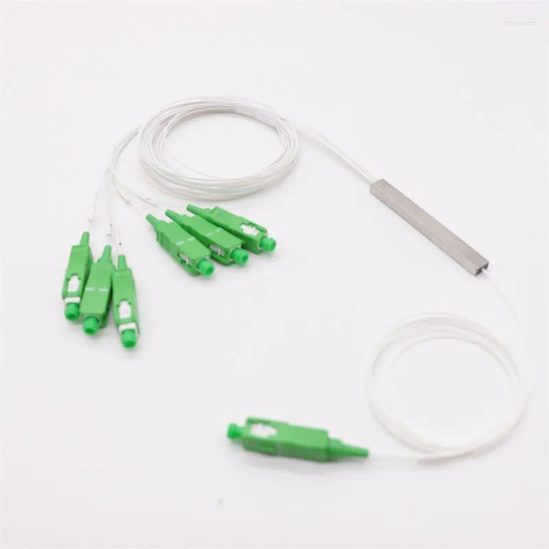 Fiber Optic Equipment 5-10 PCS/Lot PLC Splitter 1X6 SC/APC SM 0.9mm G657A1 PVC 1m FTTH