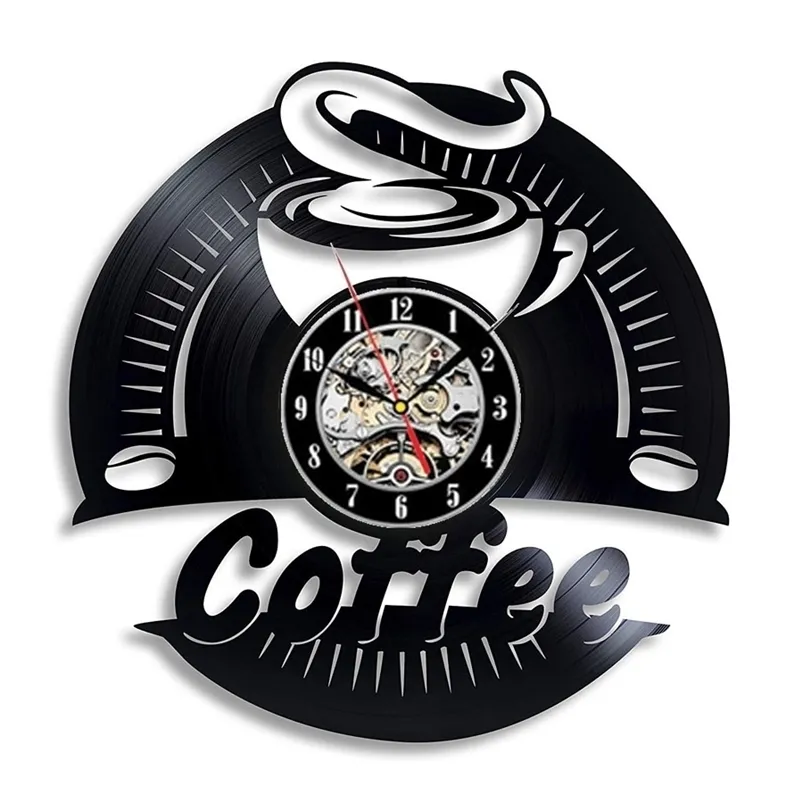 Relógios de parede Coffee Vinyl Regist