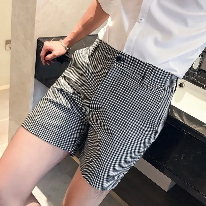 Men Shorts Dot Pattern Korean Fashion Summer Pants Casual Streetwear Bermuda Slim Fit New Trend Summer