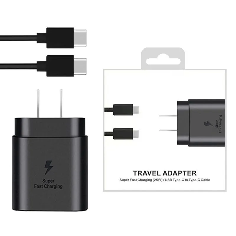 Chargeur mural Adaptateur secteur de type C Chargeur super rapide avec câble pour la série de téléphones mobiles Galaxy