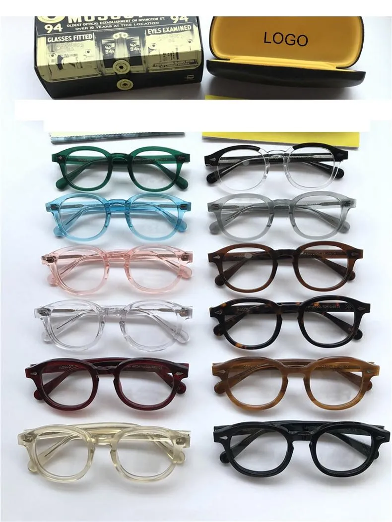 Johnny Depp frame Men Women Computer Goggles Round Transparent LEMTOSH Eyeglass Brand Design Acetate Style Vintage Frame Box