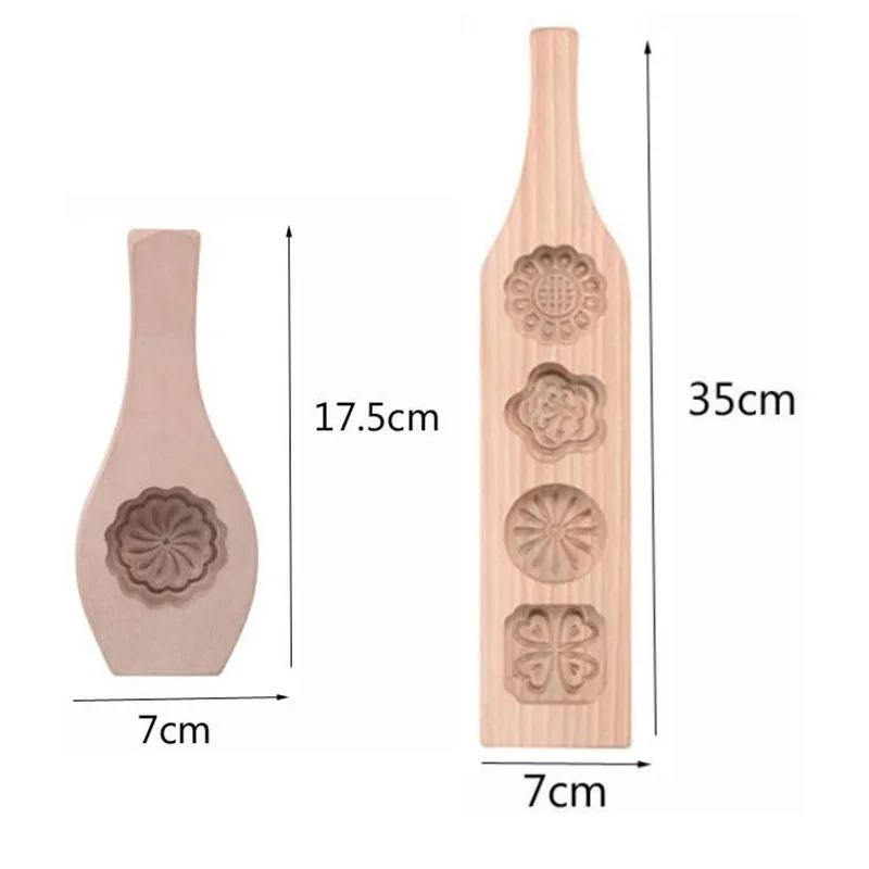 9 Style DIY Baking Moulds Moon Cake Mold Chinese Traditional Mid-autumn Festival 4 Flowers Wooden Handmade For Muffin Mooncake Cookie Biscuit Chocolate Pumpkin Pie