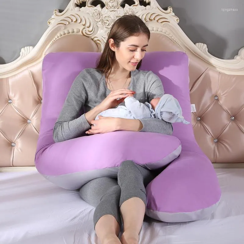 枕マタニティU字型ケース妊婦のための多機能純粋な綿のカバー妊娠サポート妊娠サイドスリーパー
