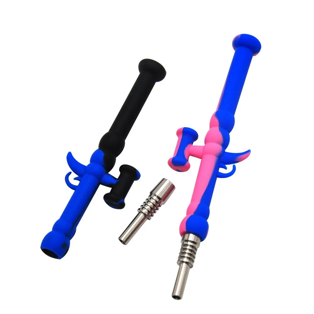 Smoke Kit Smoke Shop Portable Smoking Pipe 98K Shape Silicone Water