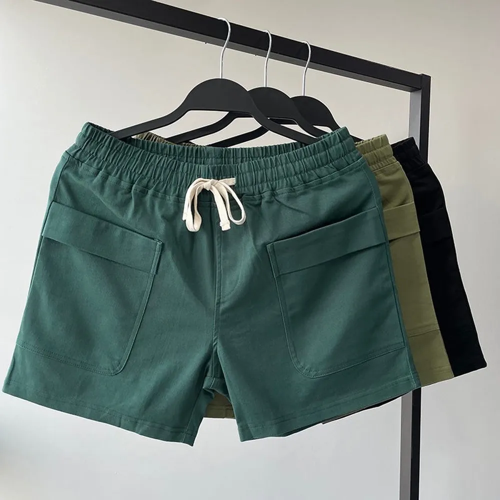 Casual Short Summer 3 DEL Längd Elastisk midja Män modekläder dragskor shorts streetwear grundtyp fast färg