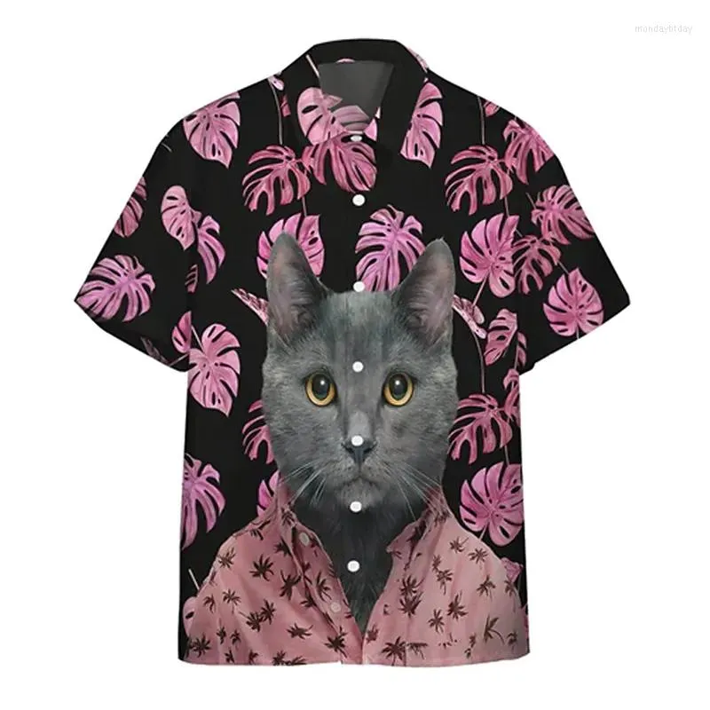 Casual shirts voor heren Hawaiiaanse strandheren Animinises Camisa Hawaiana de Manga Corta Para Hombre Harajuku Summer Tops mannelijk/vrouwelijk