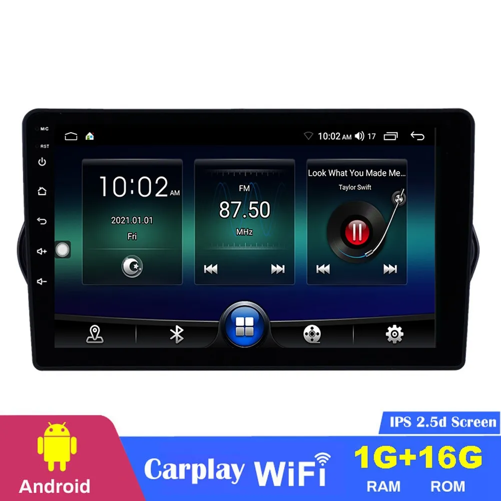 Android 9-calowy odtwarzacz samochodowy DVD Auto audio stereo dla 2015-2018 Fiat EGEA Nawigacja wideo Wi-Fi 3G BT Wsparcie Obd2 Kontrola kierownicy