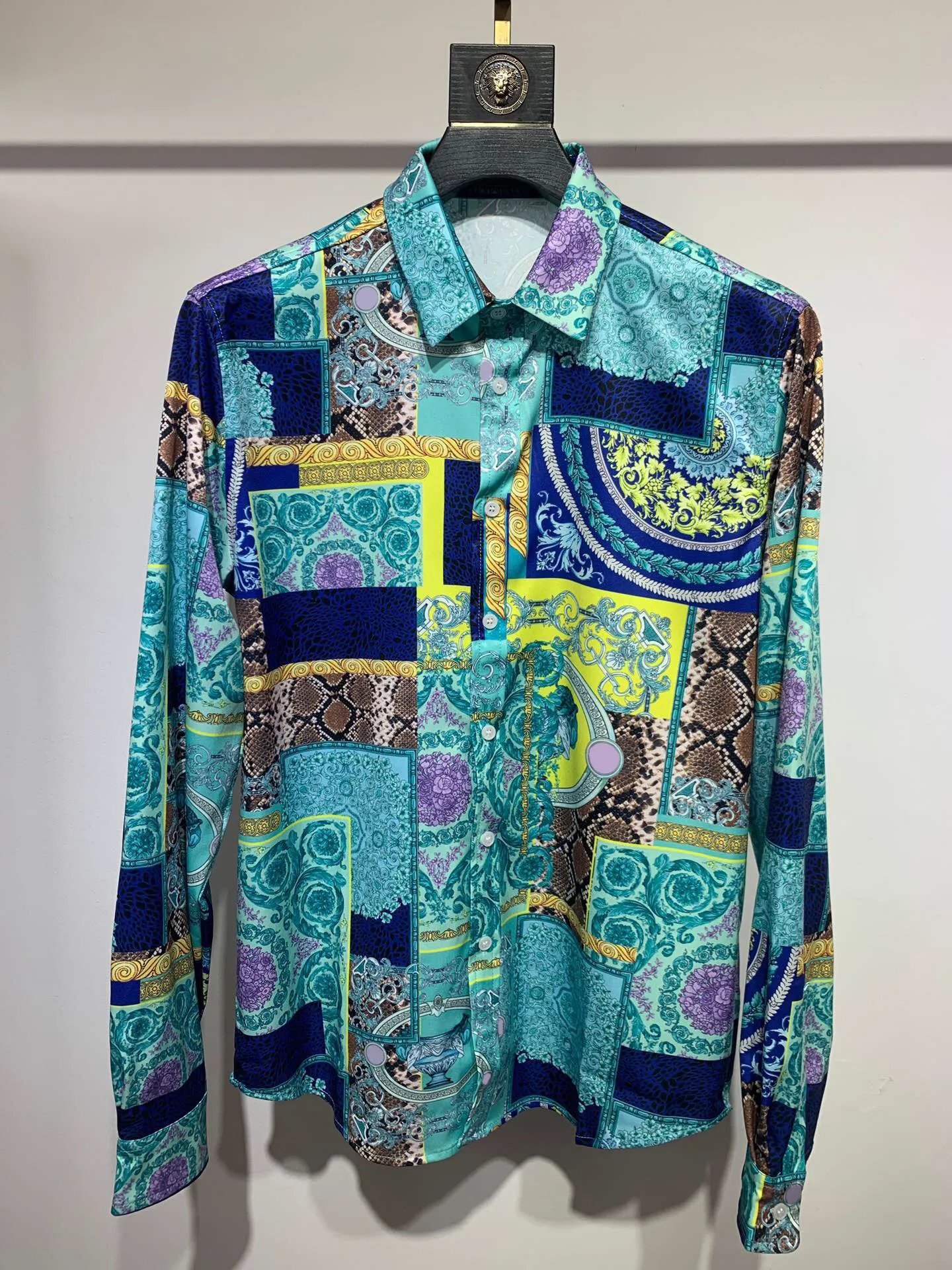メンズデザイナーシャツブランド服男性長袖ドレスシャツヒップホップスタイル品質コットントップス 168071