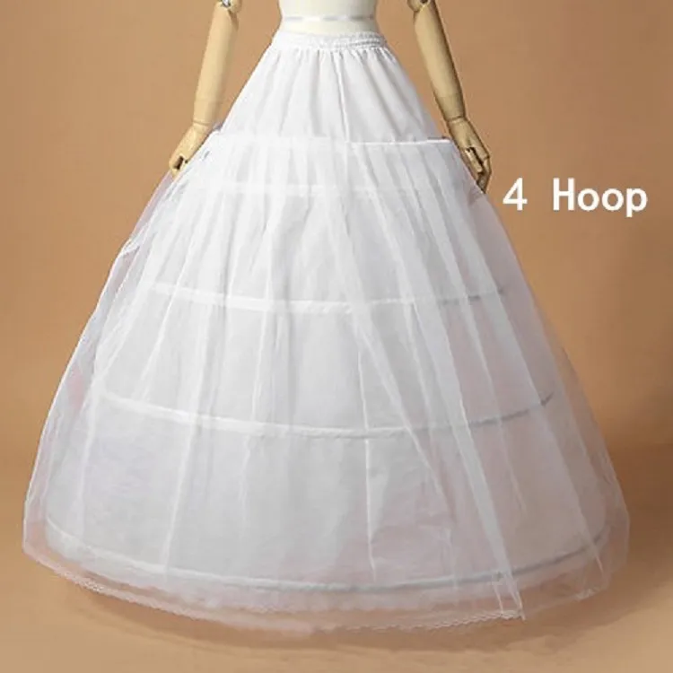 Ball Gown Wedding Petticoat with lace Underskirt Dresses 4 hoops wedding accessories