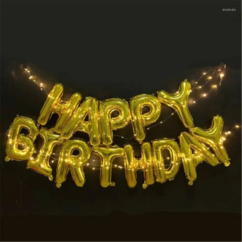 Decorazione per feste 1 set Palloncini buon compleanno Lettera oro Foil Ballon Bambini adulti Alfabeto Air Globos Balony Anniversario