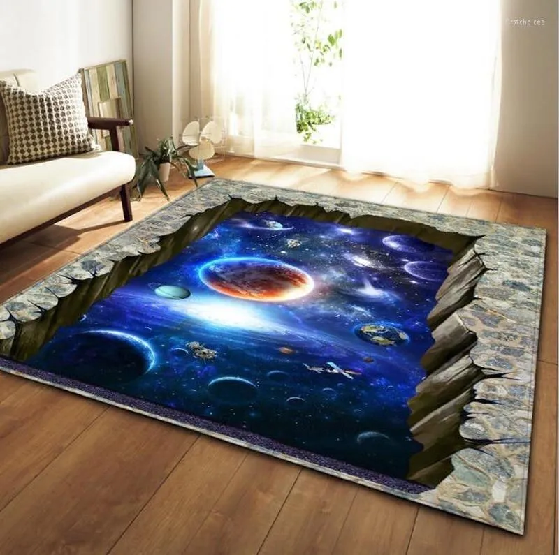 Mattor 8 Styles 3D Planet Printed Area Rugs For Living Room Bedroom Anti-halk Soffa Golvmatta Fashion K￶k matta Yoga Heminredning