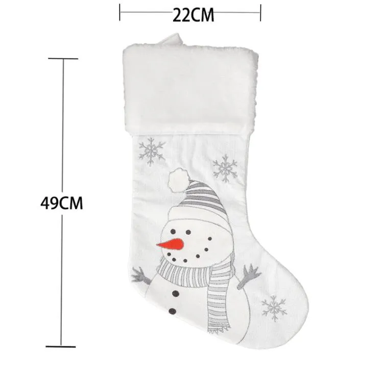 New Christmas decoration supplies Christmas big socks Christmas-tree stocking pendant children`s gift candy bag scene dress up SN4195