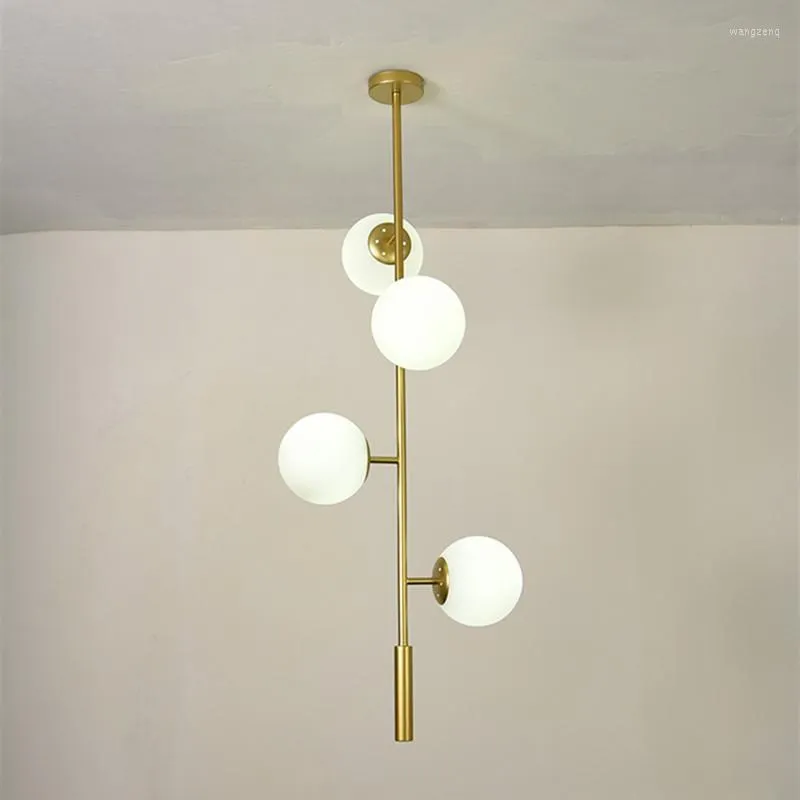 Lampes suspendues Nodric Loft Art Golden Led Lustre Chaud Moléculaire Salon Chambre Dîner Étude G9 Luminaires Suspendus