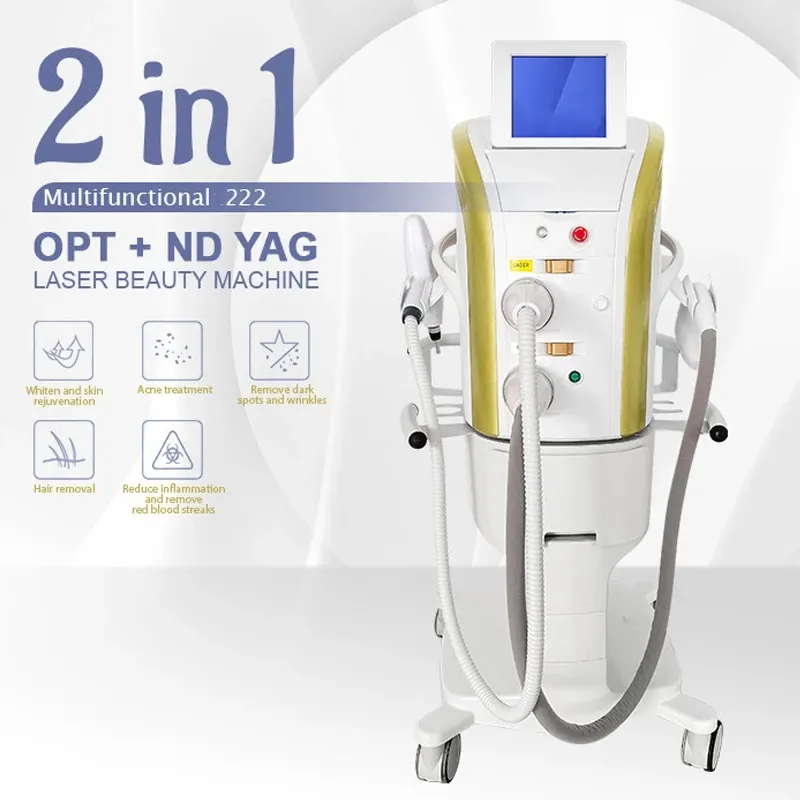 2023 Nieuwe OPT Hoge Efficiëntie 2-in-1 ND YAG Laser Facial Ontharen Rimpel Lifting Strakke Huid Veiligheid schoonheid Instrument
