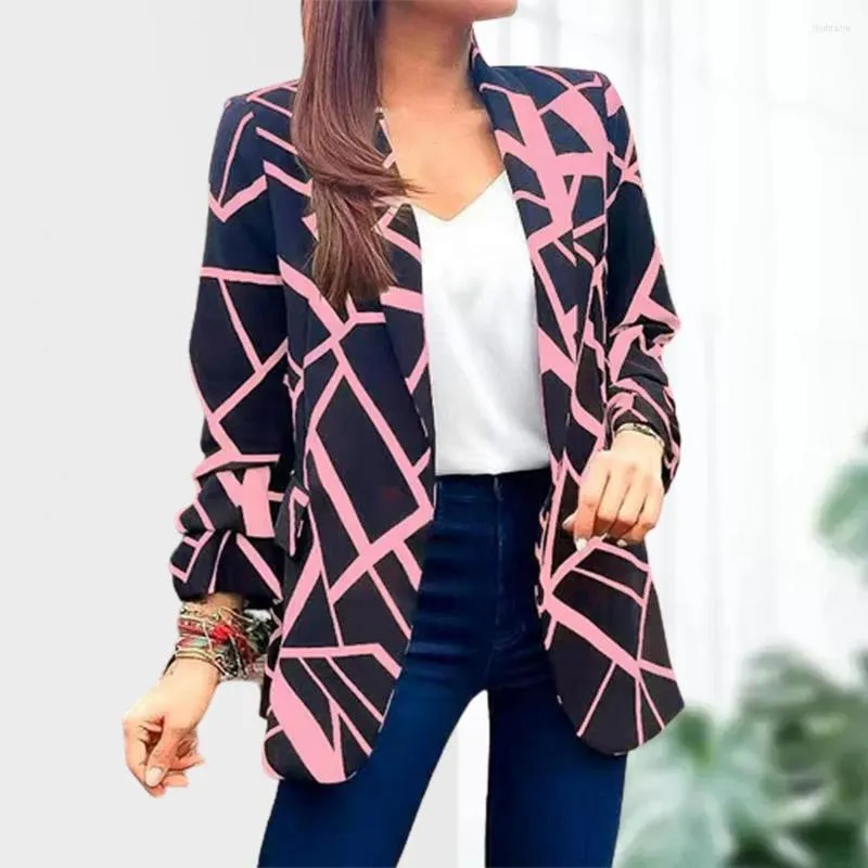 Trajes de mujer Lavable Casual Primavera Otoño Oficina Señora Traje formal Chaqueta Toca la piel Blazer de mujer Tapeta de un solo pecho Ropa de calle