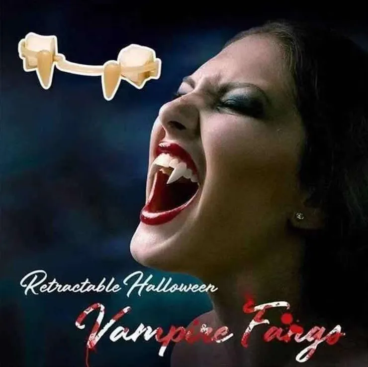 Bloody Party Decorations Halloween Braces Retractable Vampire Teeth Zombie Tiny Tiger Teeth-Vampire Fangs SN6823