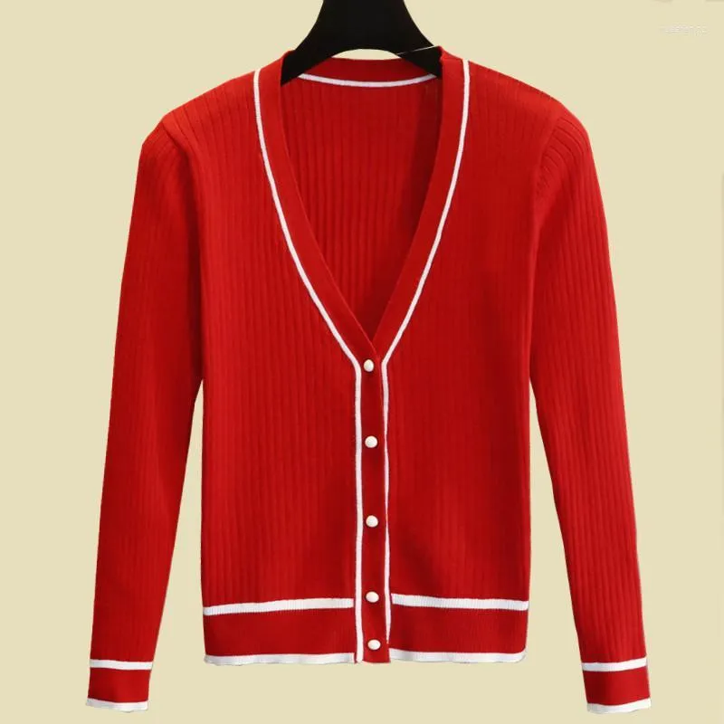 Kobiety dla kobiet swetra kardigan 2022 jesień zimowe dzianiny bawełniane bawełniane bawełniane czarne białe kardigany długie rękawy panie miękkie marki M90