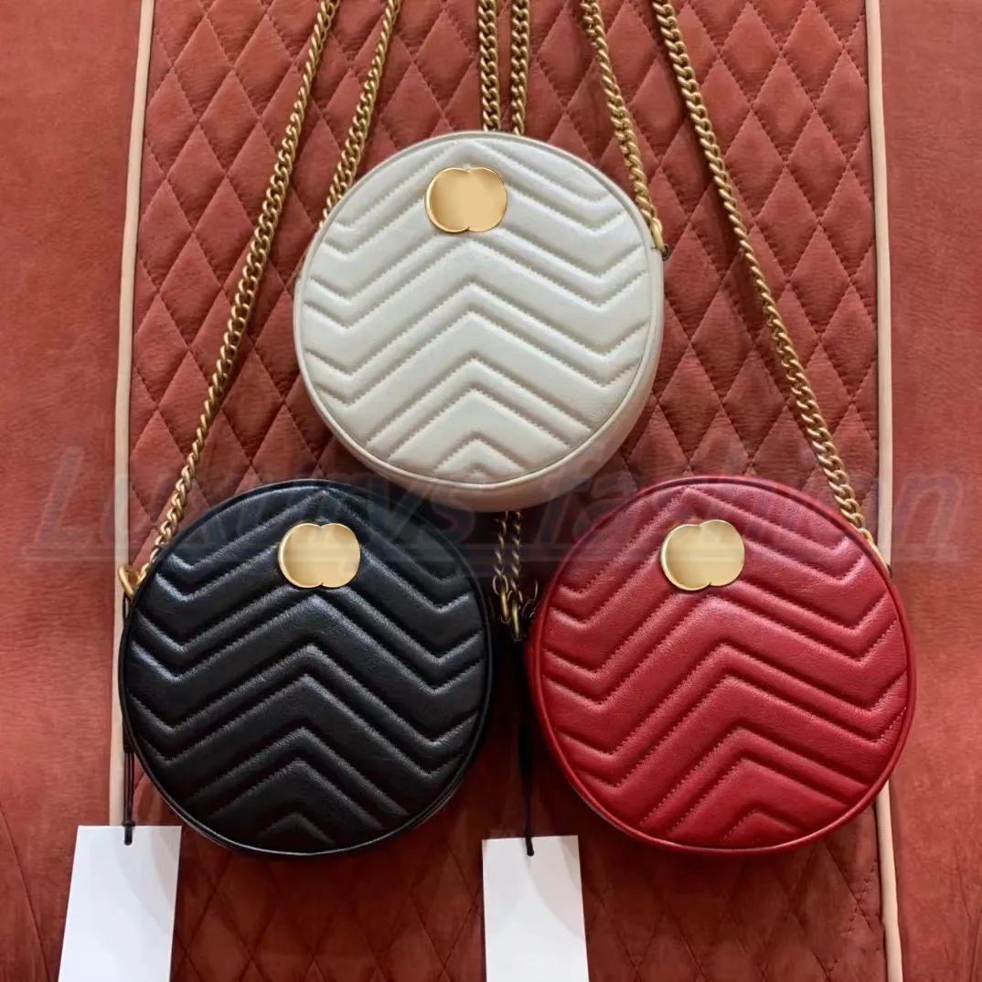 Luxurys Designers Épaule Marmont Pochettes Mode Circulaire matelassée Caméra Sac à main Sac à main Cross Body célèbre portefeuille fourre-tout Mini Cases Chaîne Sangle Pochette Classique