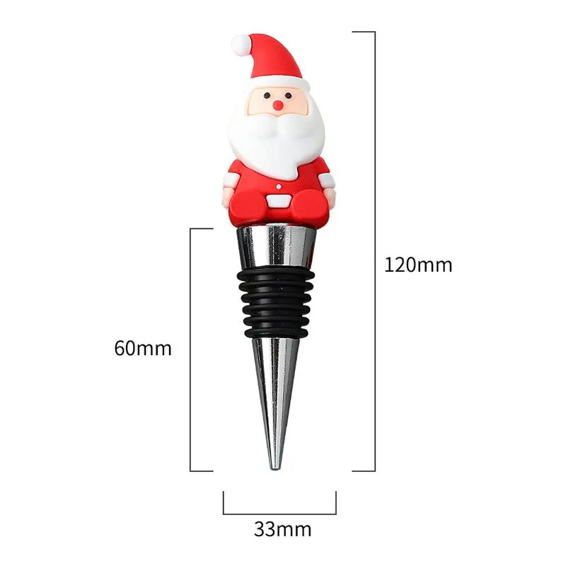 Cartoon Santa Wine Stoppers Bar Tools Christmas Party Decorations Metal Champagne Wine Corks Bottle Opener